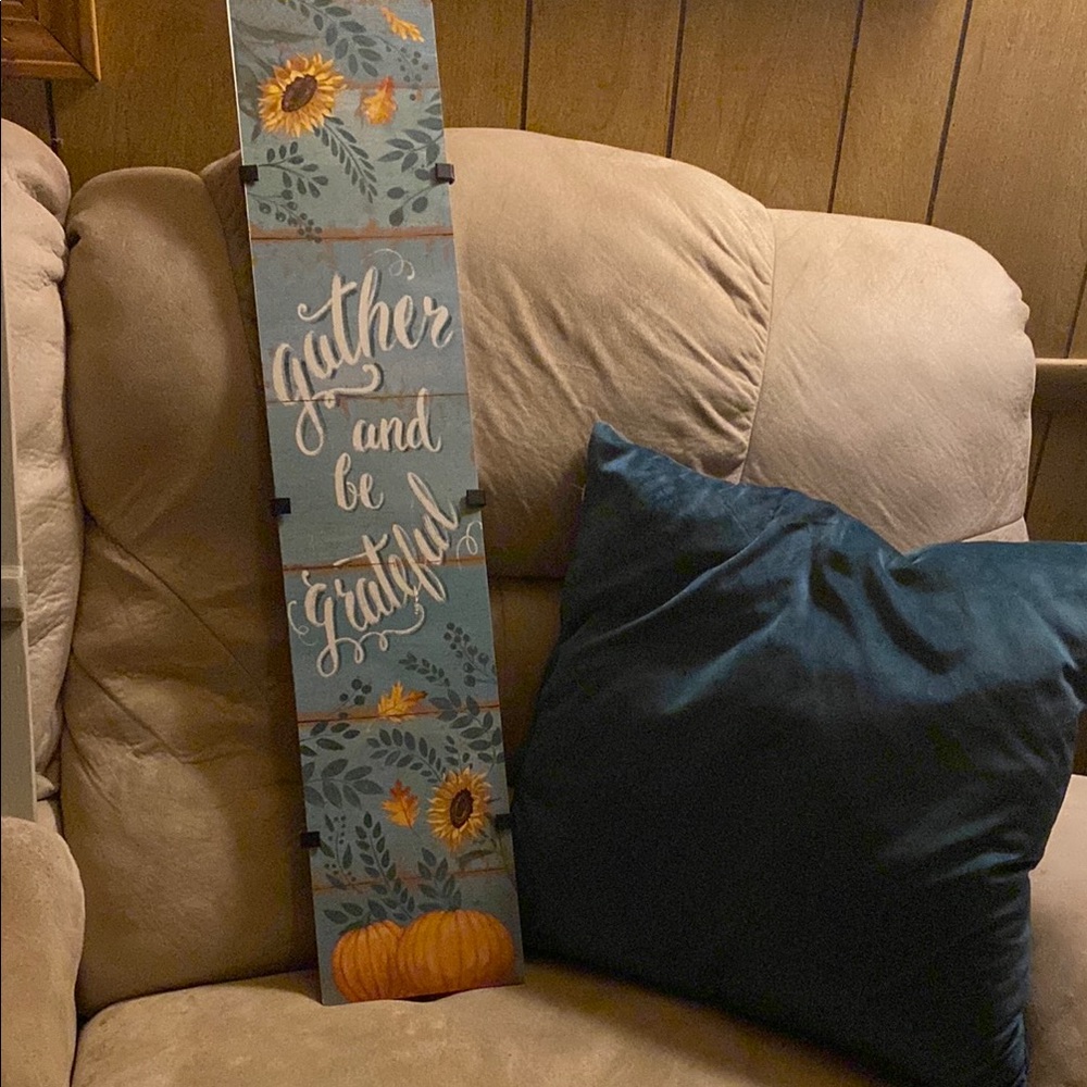 Gather and Be Grateful Wall Decor - Blue and Orange
